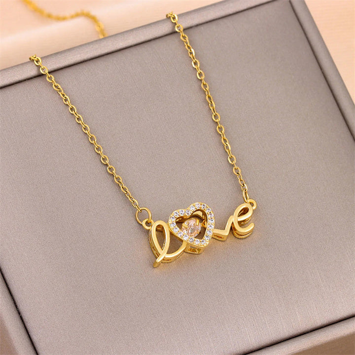 Ketting voor damesjuwelen typografie liefde