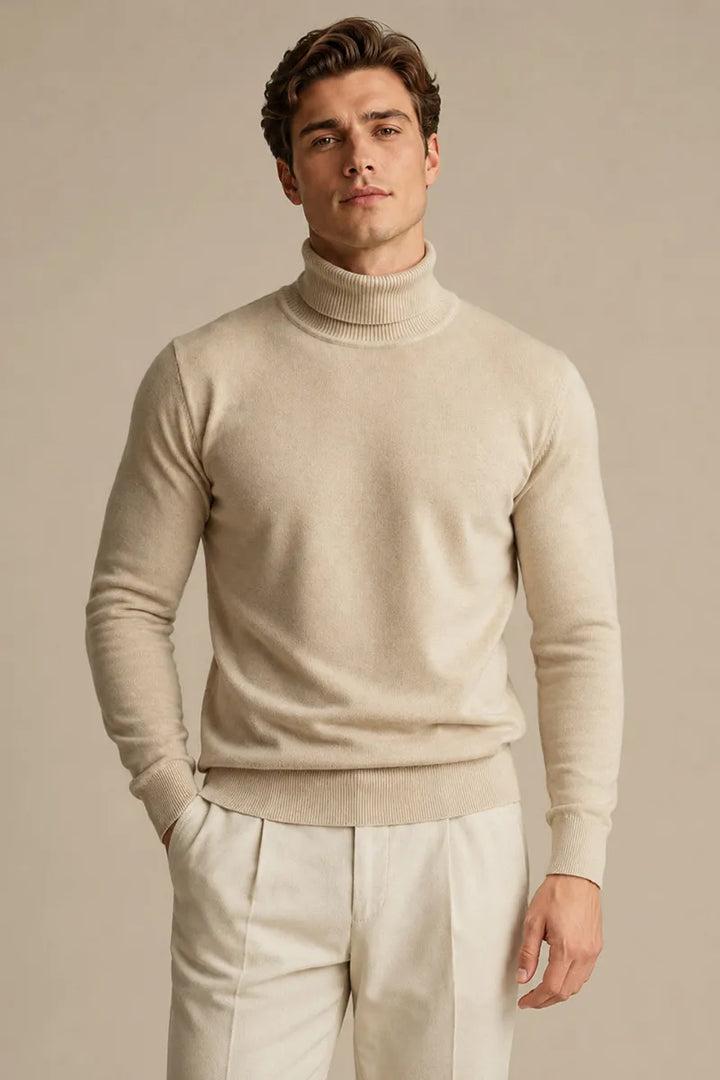 Slim-fit herentrui met col en effen breisel - Caspar