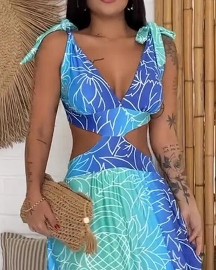 Katherine - Lange jurk met kleurrijke print