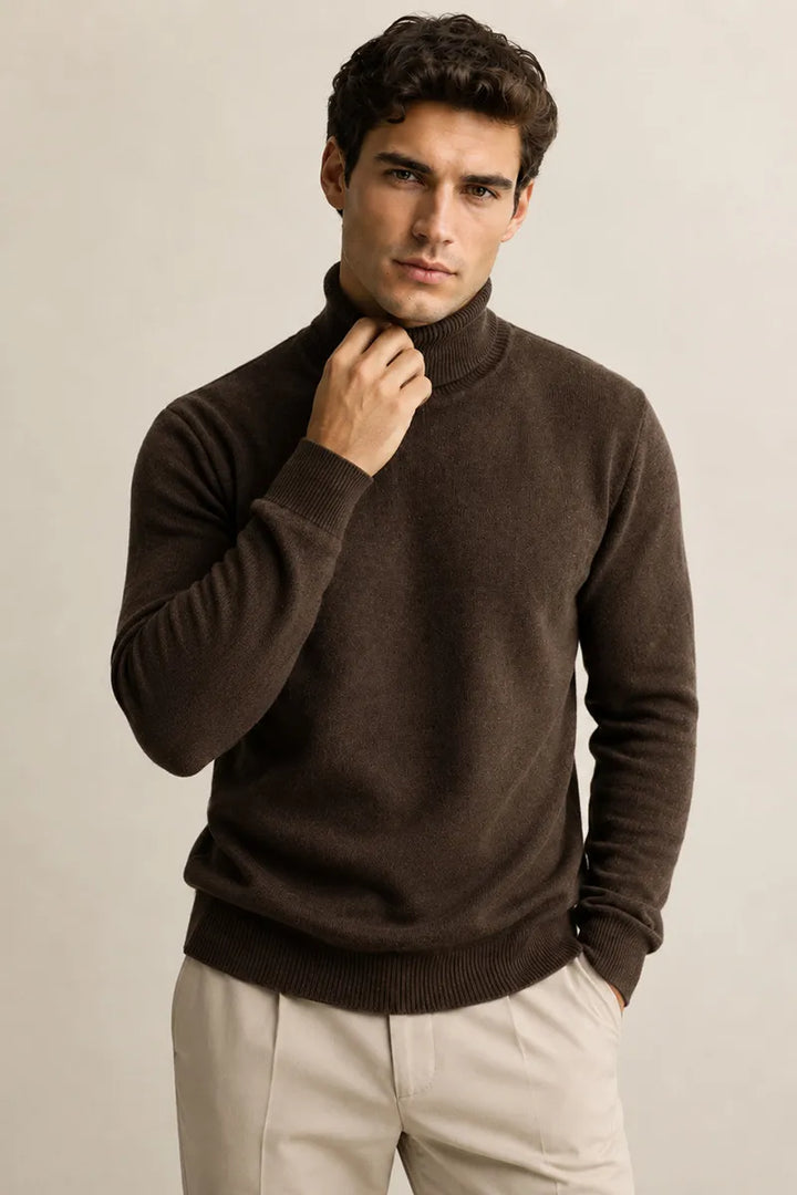 Slim-fit herentrui met col en effen breisel - Caspar