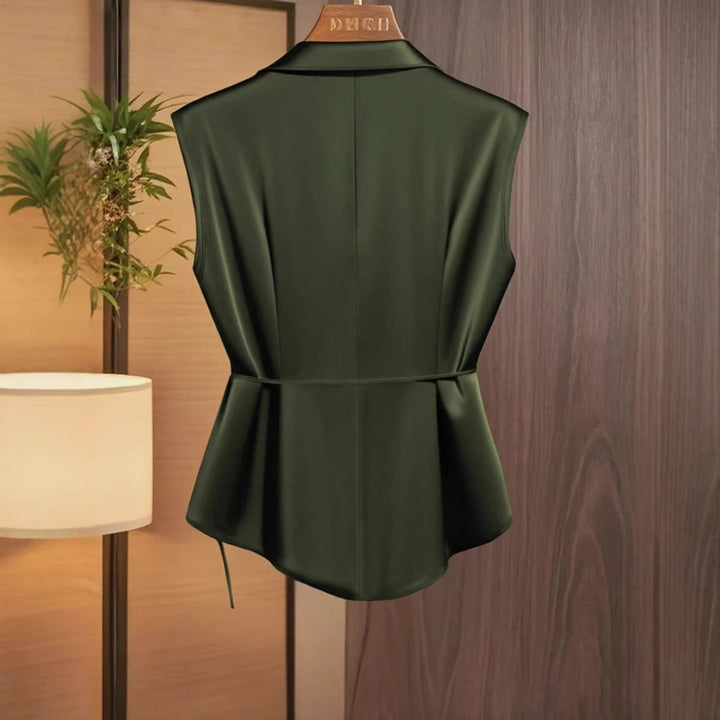 Damessatijnen gekruiste top - Freja