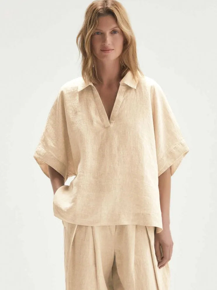 Velia - Top met korte mouwen en broek met hoge taille