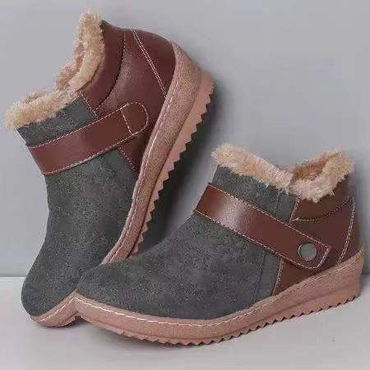 Winter enkellaarsjes voor dames met bontvoering en verstelbare sluiting - Zayda