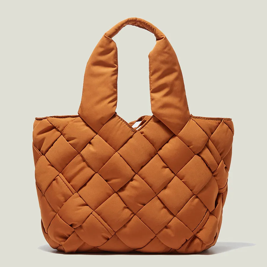 Gewatteerde canvas shopper tas voor dames - Sara