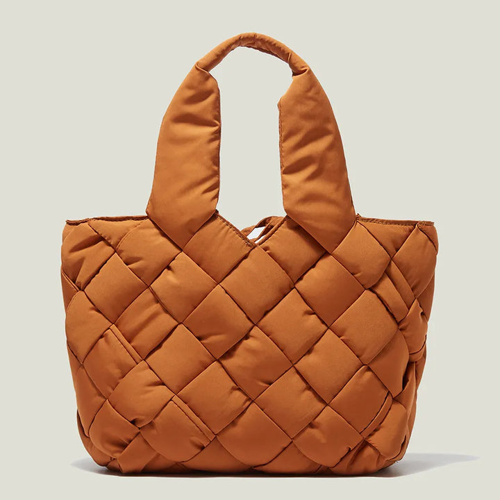 Gewatteerde canvas shopper tas voor dames - Sara