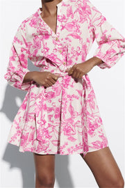 Roze bloemenprint