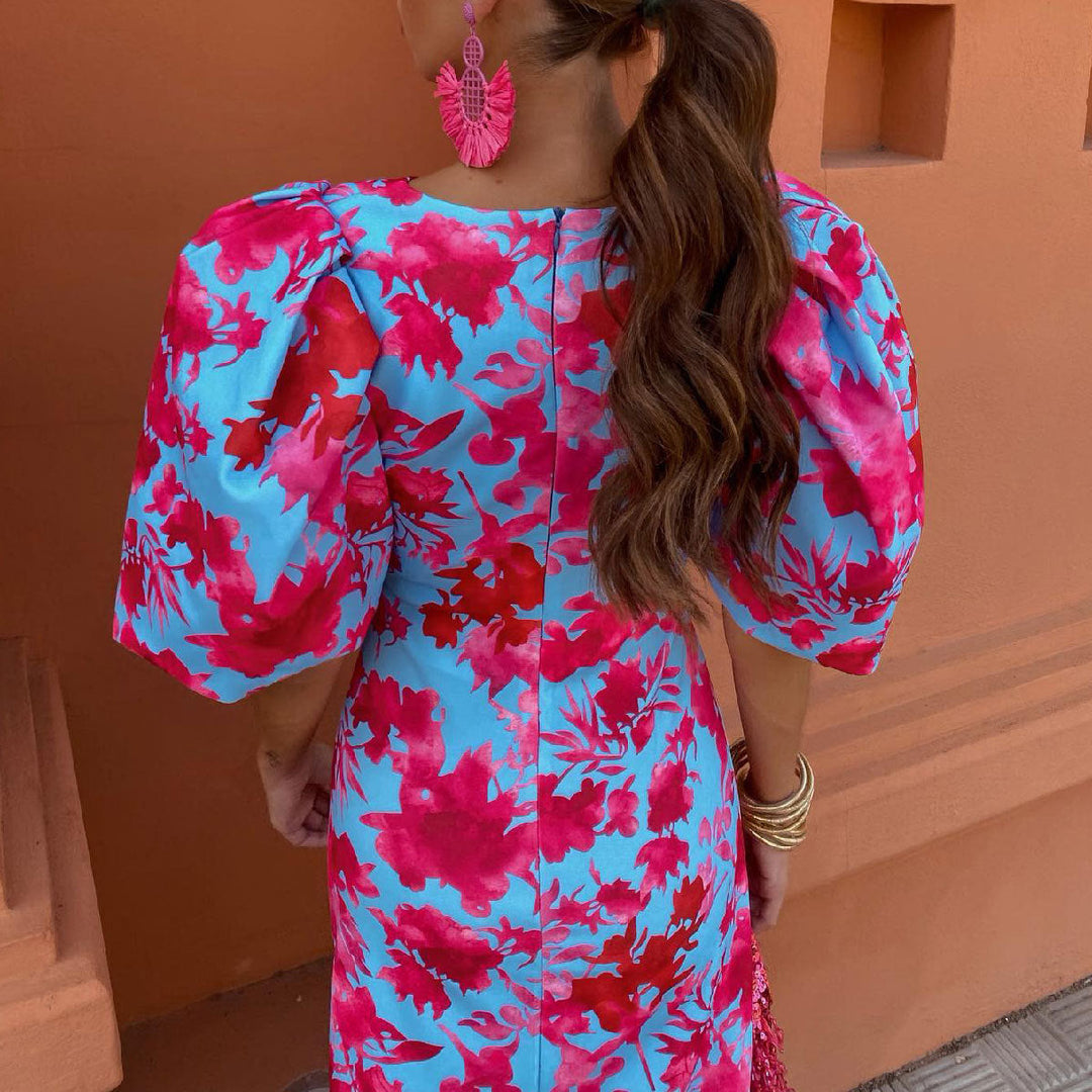 Midi-jurk met bloemenprint voor dames - Amely