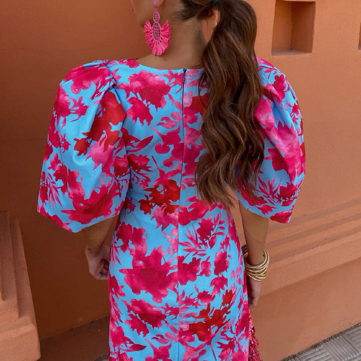 Midi-jurk met bloemenprint voor dames - Amely