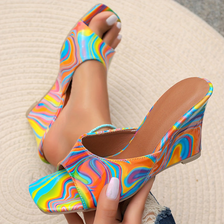 Abstract leren sleehak - Mitzi