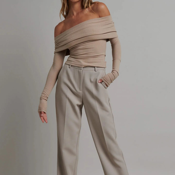 Elegante slanke damestop met lange mouwen - Hannah