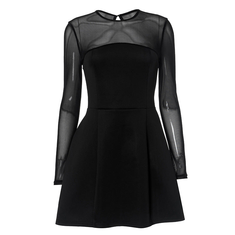 Mini-jurk met transparante mouwen - Clara