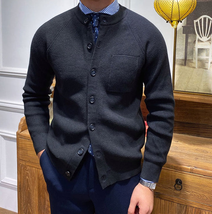 Premium gebreid herenvest met ronde hals - Darien