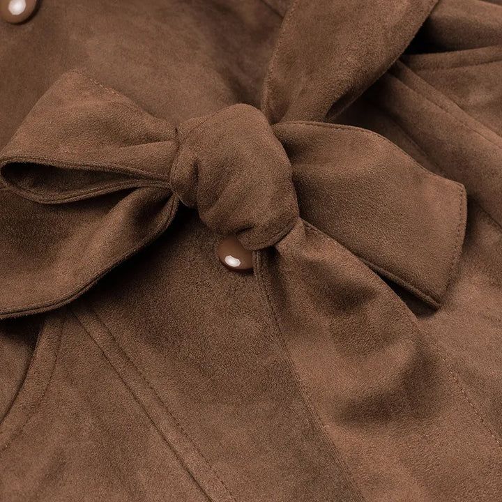 Trenchcoat met dubbele borst en fluwelen revers - Alana