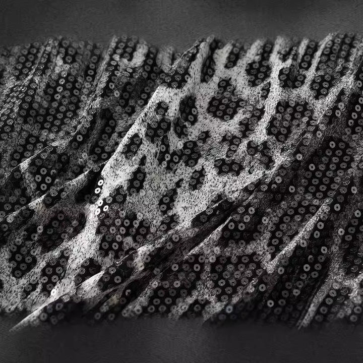 Damesrok met luipaardprint in pailletten - Ynaris