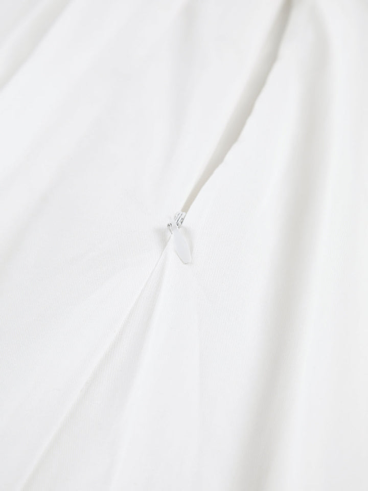 Tania - Vierkante Hals Gewaad Top & Rok Set met Pofmouwen