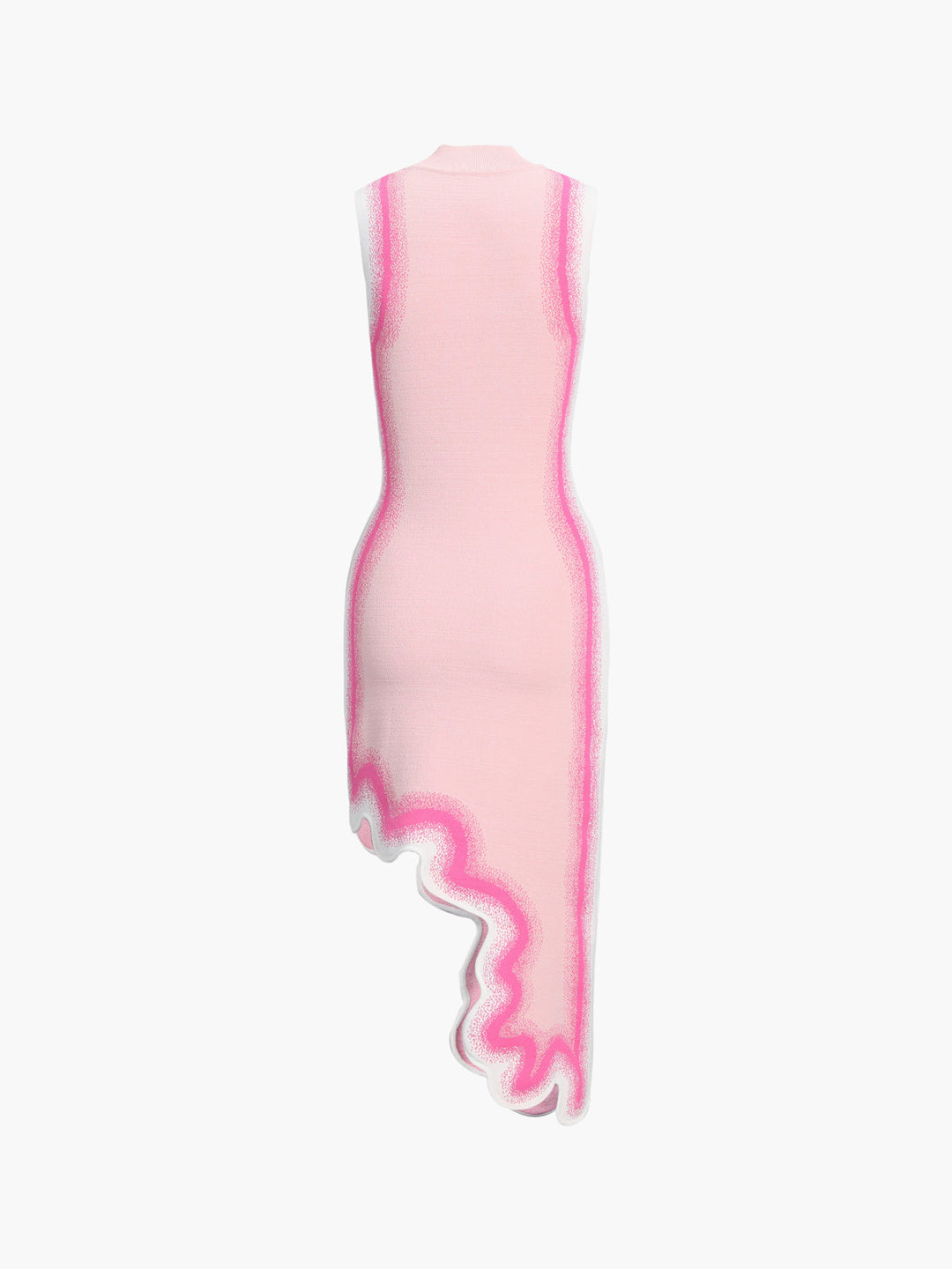 Giulia - Onregelmatige gebreide mouwloze lange jurk met golvende rand