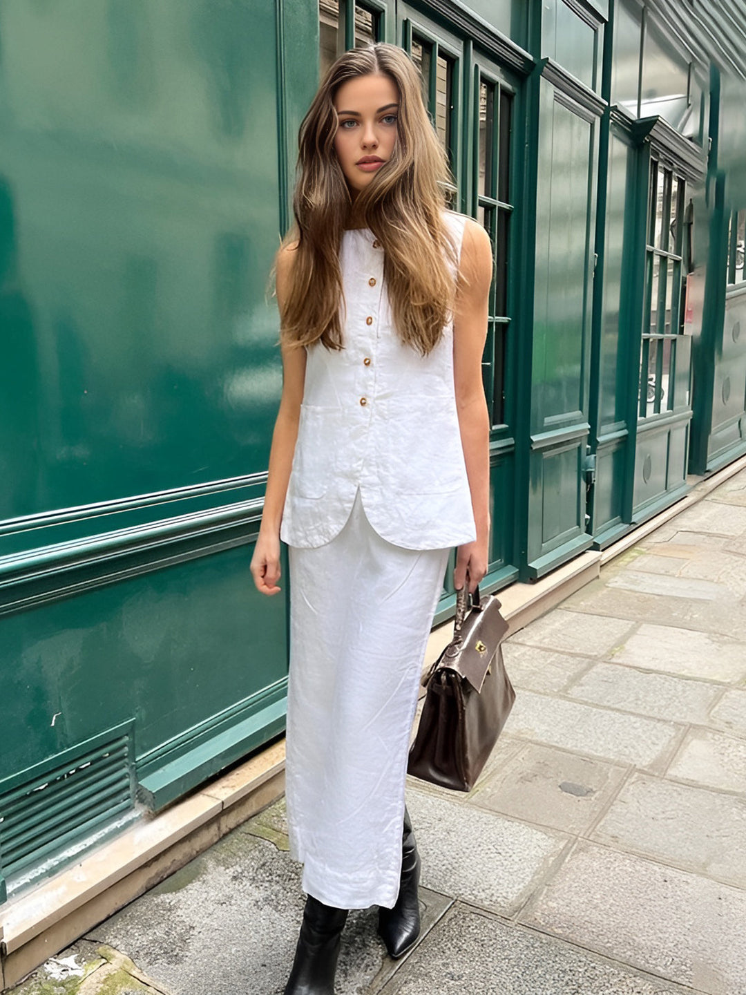 Xiomara - Chique witte rokjes met vierkante hals