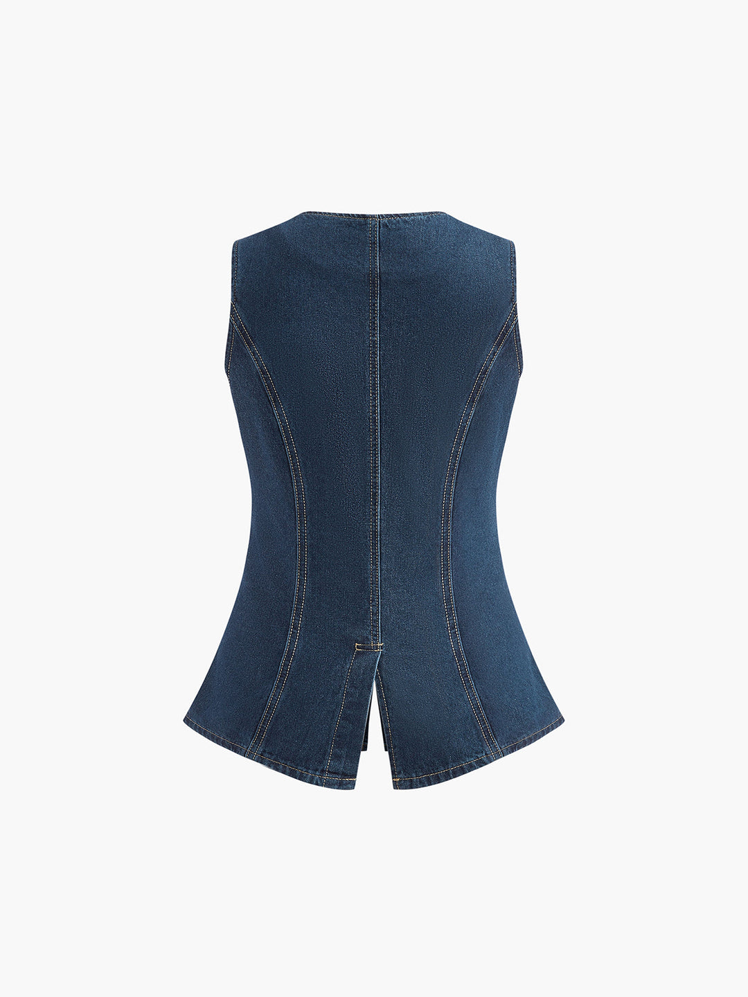 Saula - Denim Peplum Vest Met Korte Broek Set