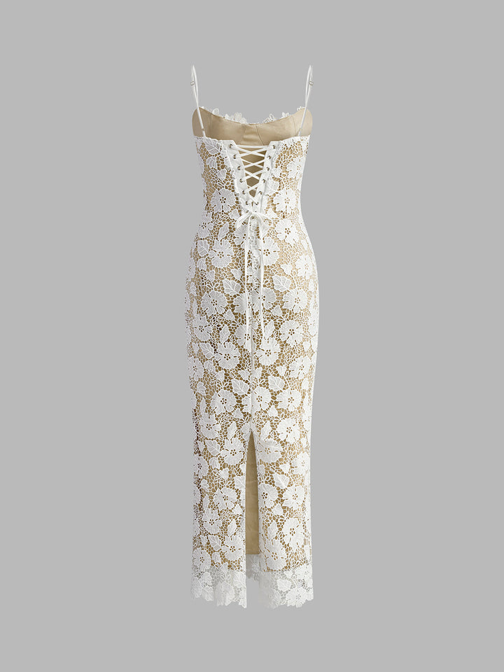 Cami - Half doorzichtige jurk met dubbele laag kant