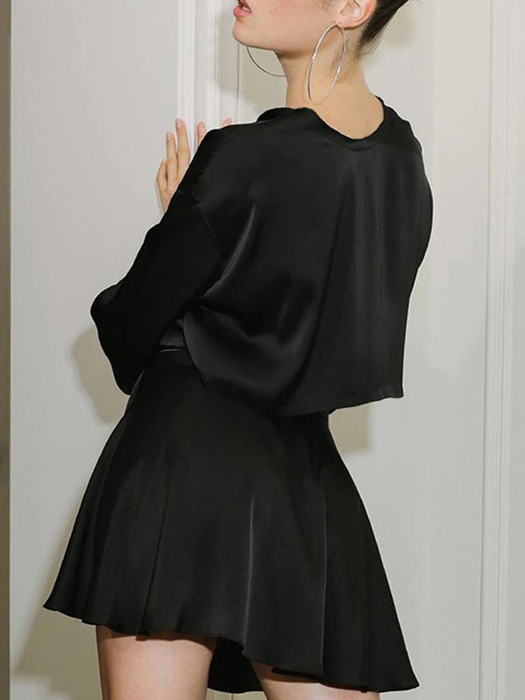 Emilia - Satijnen Ruw Hem Gebonden Tweedelige Rok Set