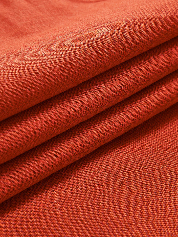 Clarise - Katoen & Linnen korte jurk met V-hals