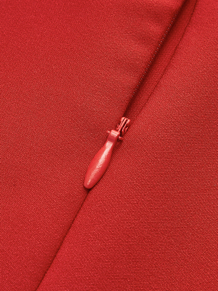 Sabina - Minimalistische, effen jurk met ronde hals