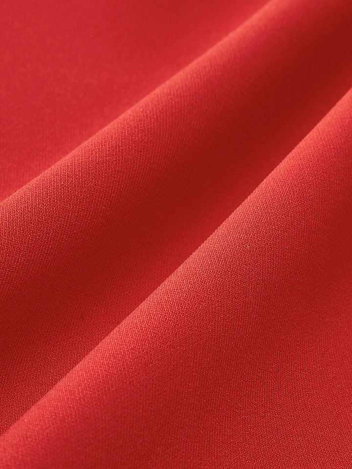 Sabina - Minimalistische, effen jurk met ronde hals