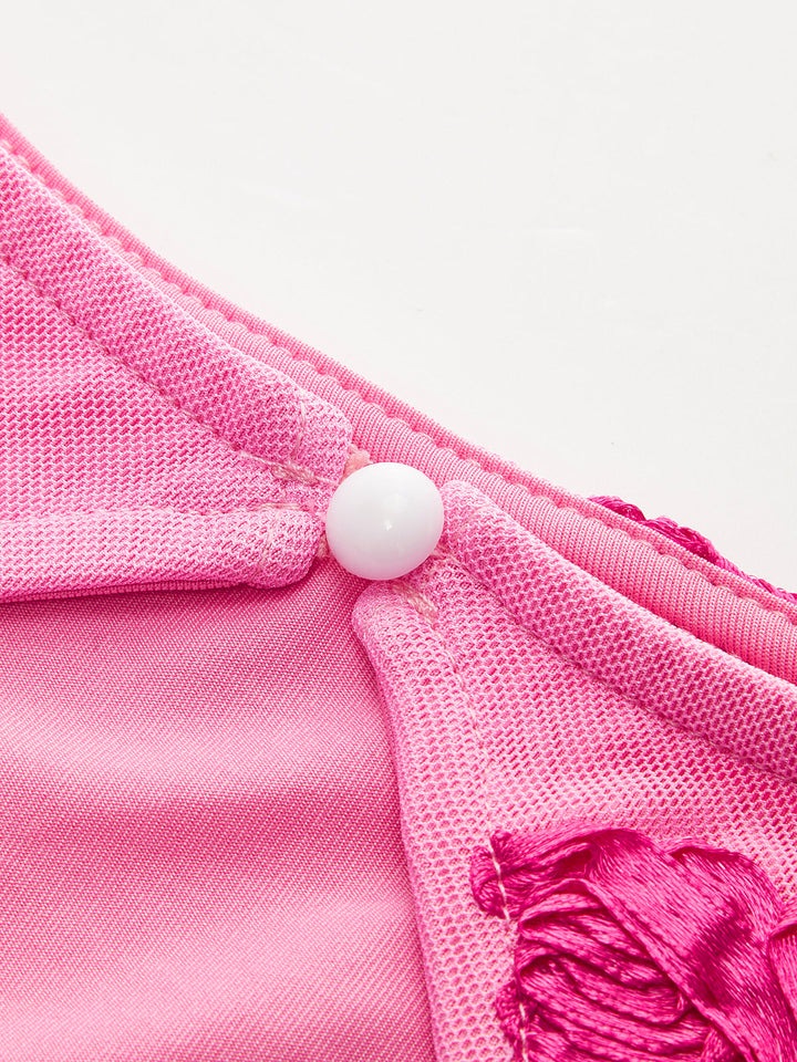 Emily - Romance Bloemen Rugloze Mesh Jurk