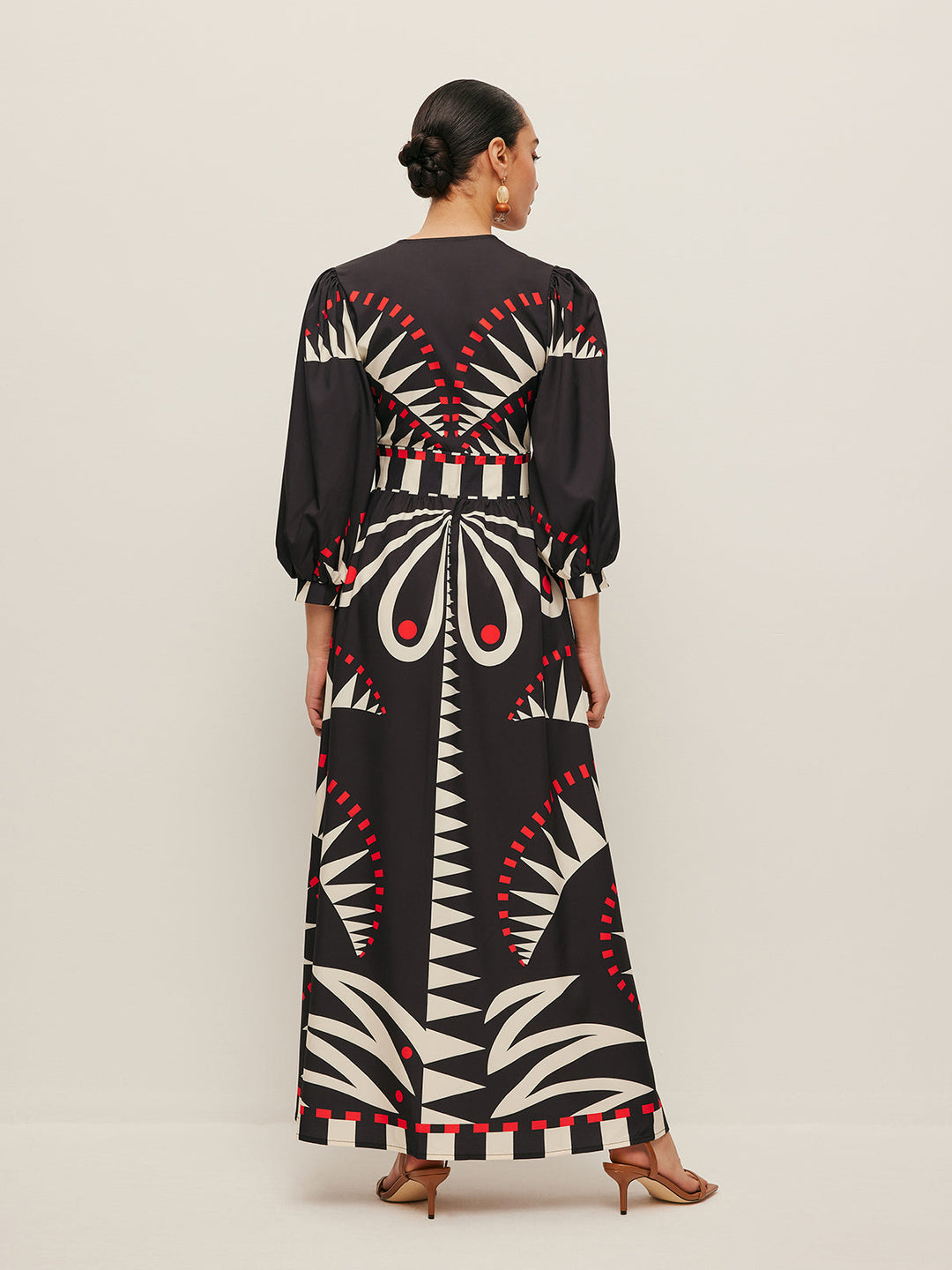 Dinah - Boho Print Splitjurk met V-hals