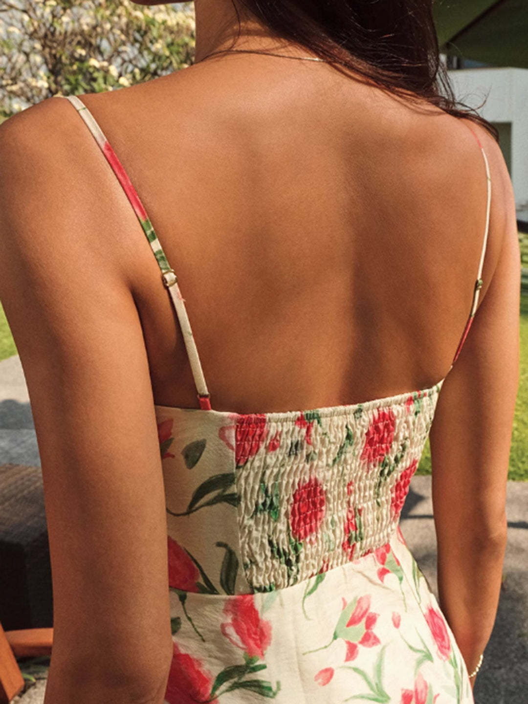 Gisela - Bloemen Jurk met Knopdetail en Ruches