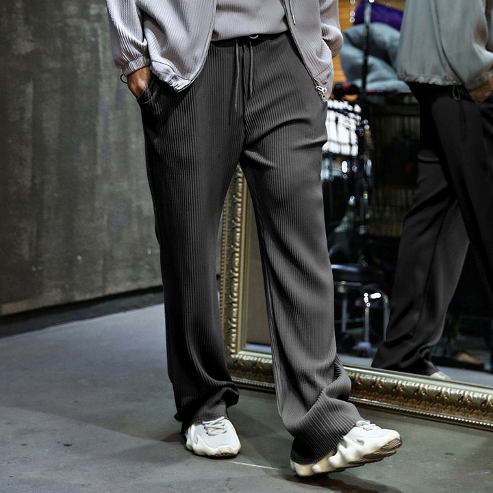 Rechte herenbroek met geribde textuur - Kenji