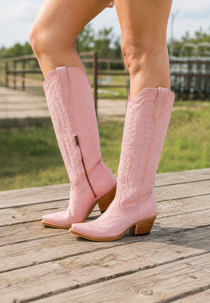 Hoge cowboylaarzen voor dames met borduursels - Annelie