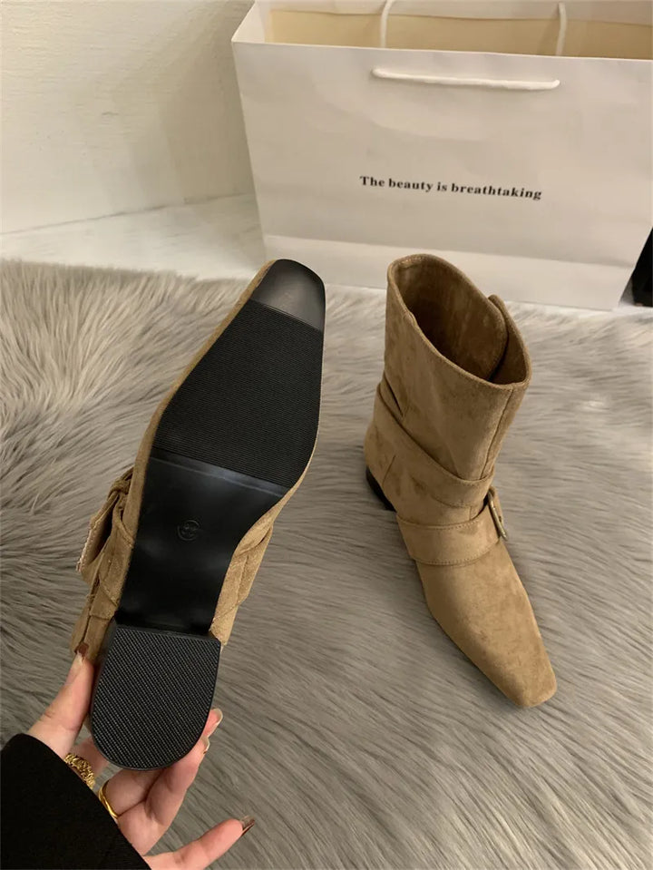 Botines in suèdelook met gespen - Pelinna