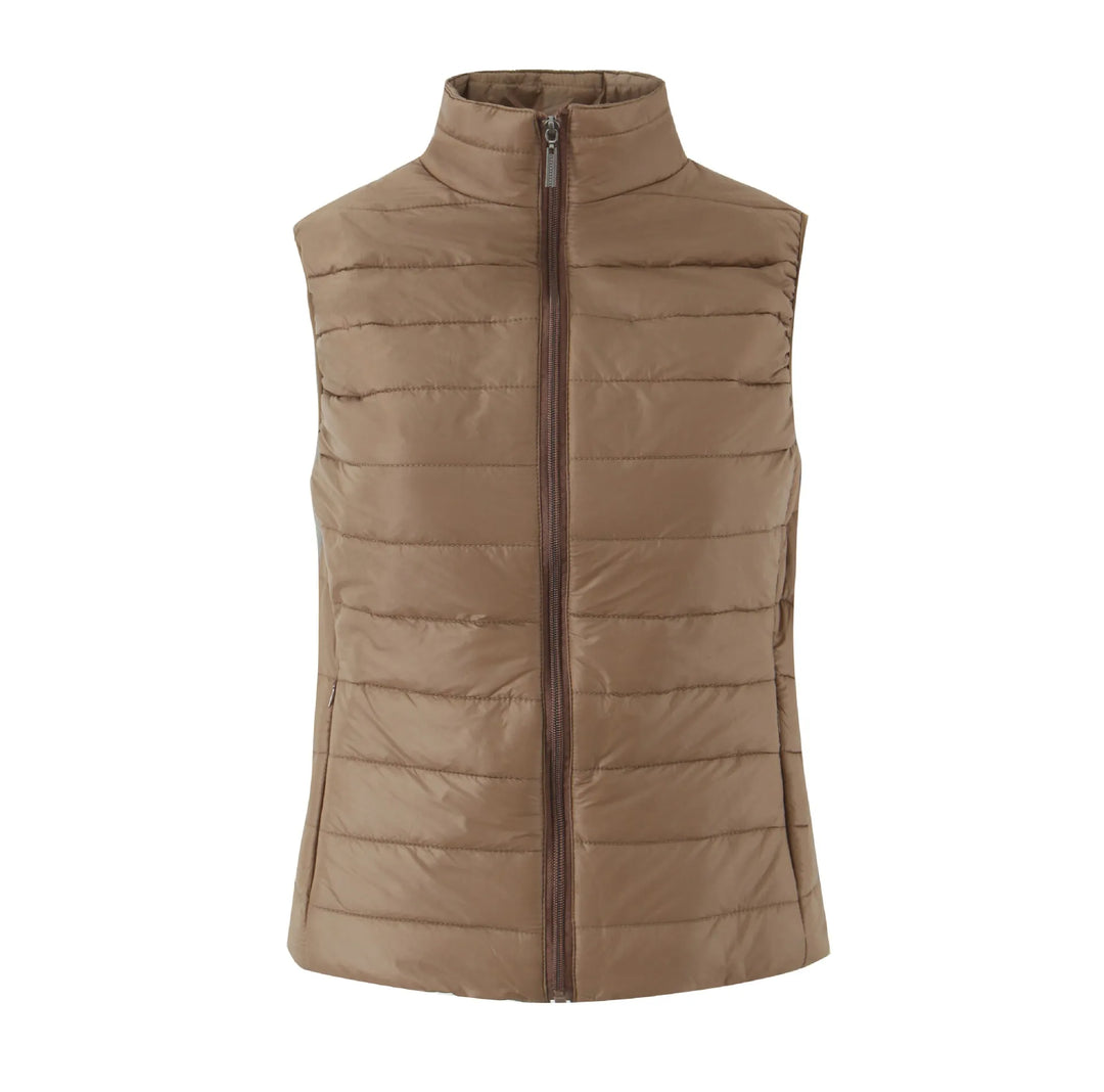 Gewatteerd damesgilet met rits en zakken - Elora
