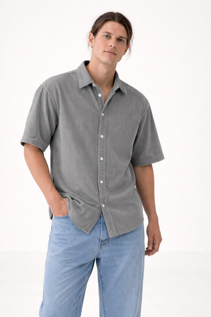 Herenoverhemd korte mouw lichtgewicht ademend zomers casual shirt - Velmar