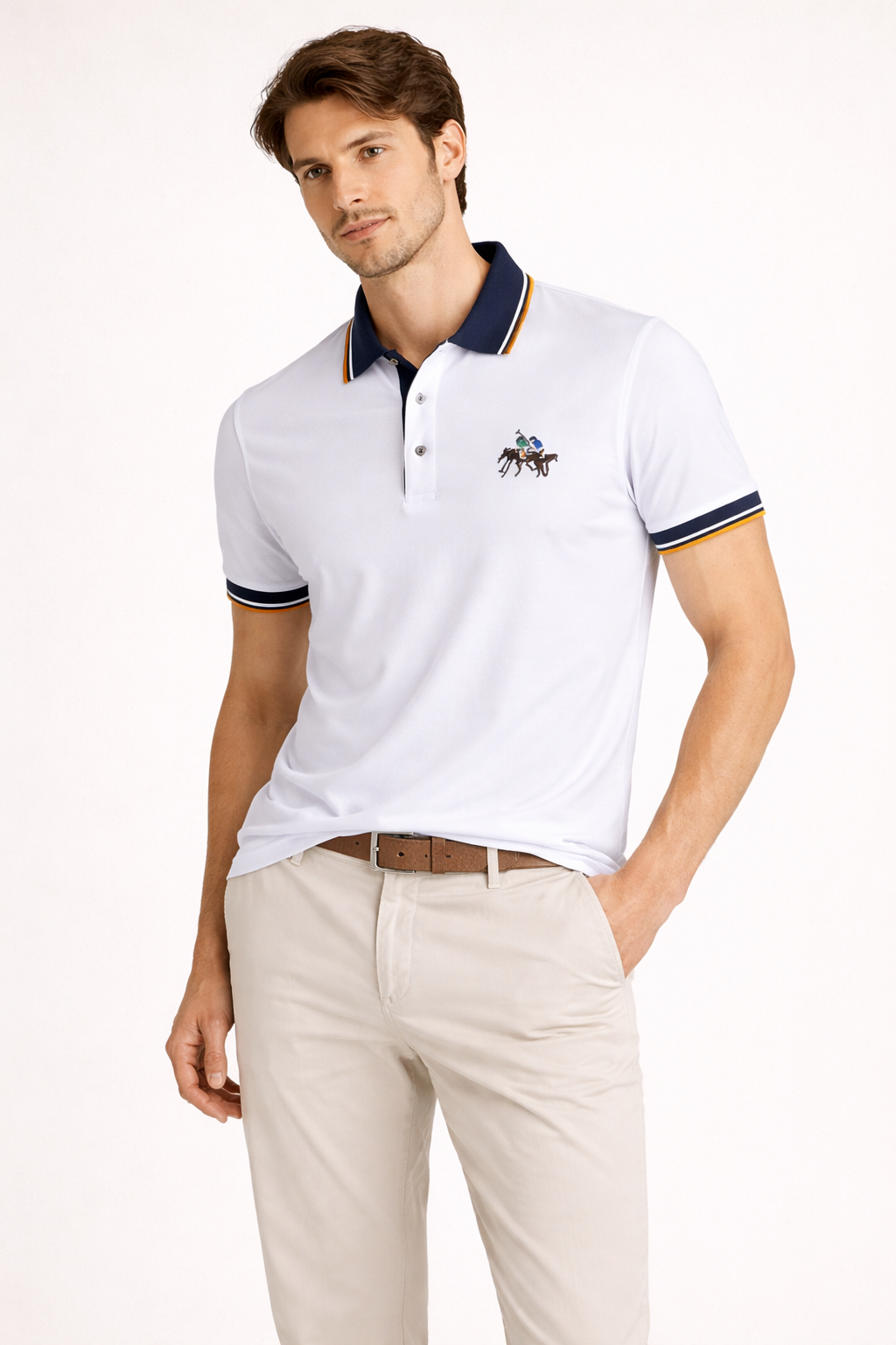 Herenpolo korte mouw klassieke kraag knopen casual zomer - Terion