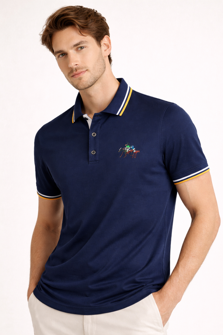 Herenpolo korte mouw klassieke kraag knopen casual zomer - Terion