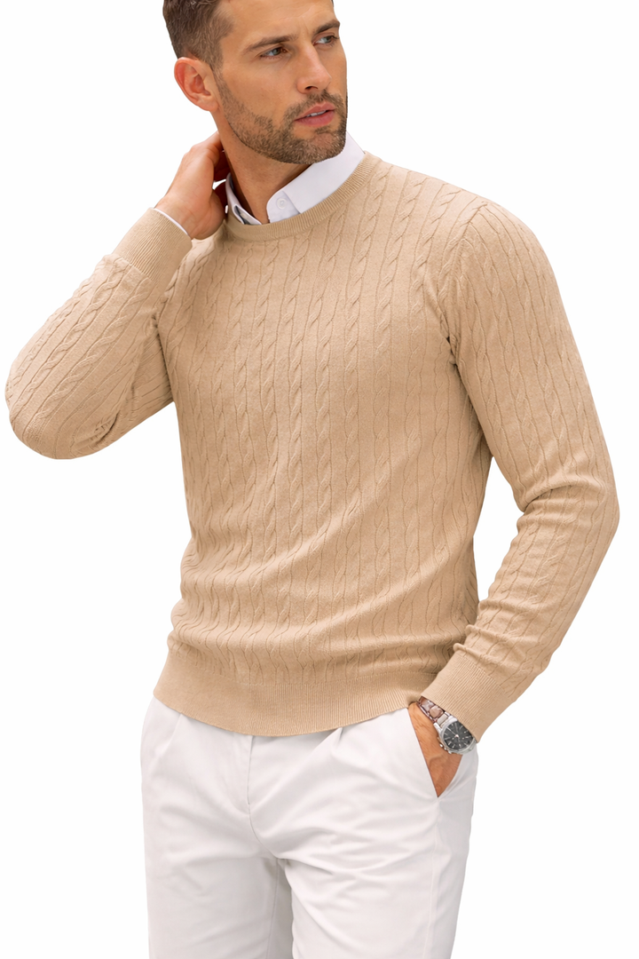 Trui met ronde hals en reliëfstructuur voor heren - Hrodgar