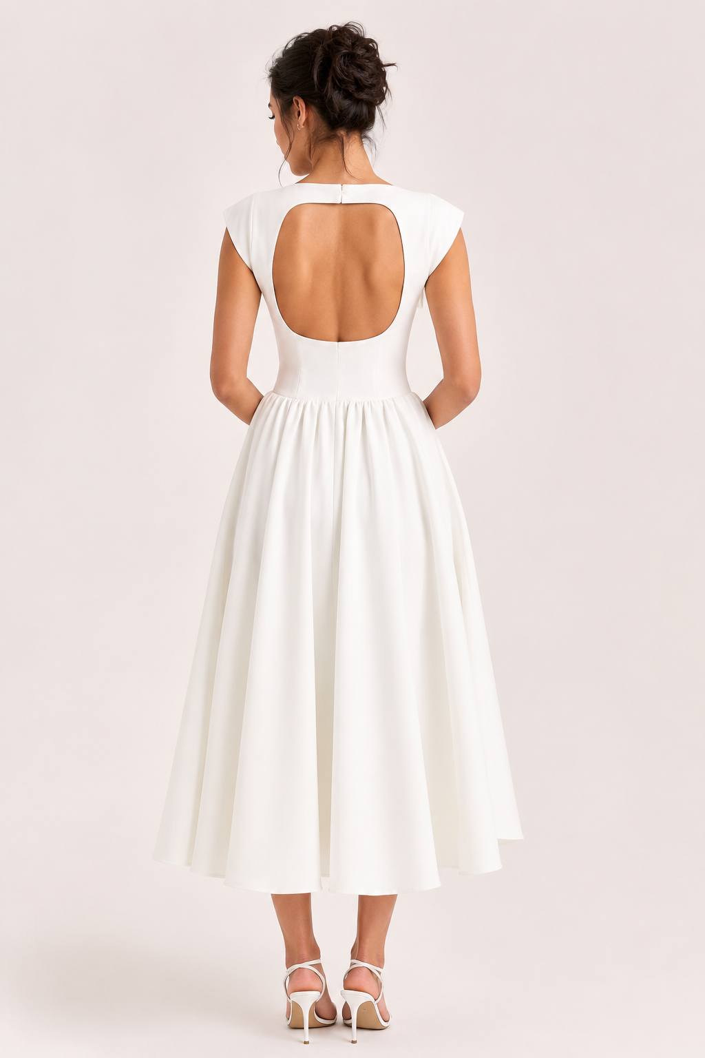 Elegante midi-cocktailjurk met wijde rok - Alisa