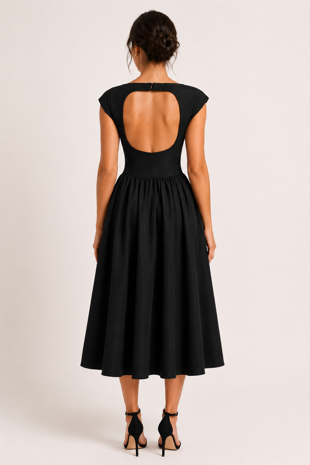 Elegante midi-cocktailjurk met wijde rok - Alisa