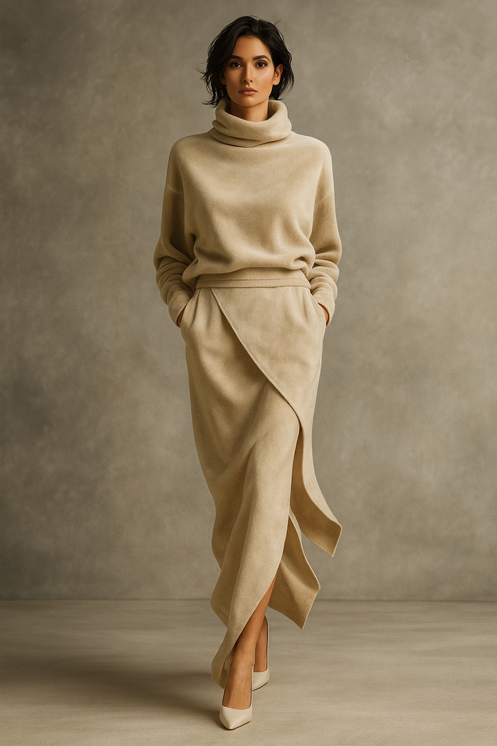 Elegante suède jurk voor dames - Raelynn