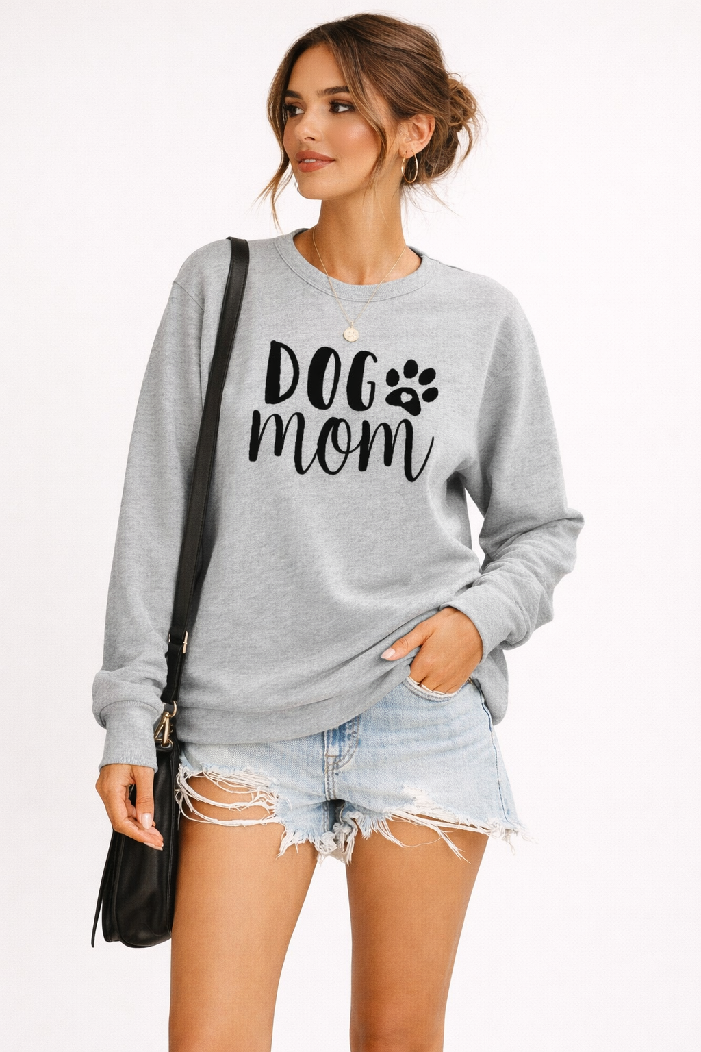 Dames sweatshirt met ronde hals en print - Signe