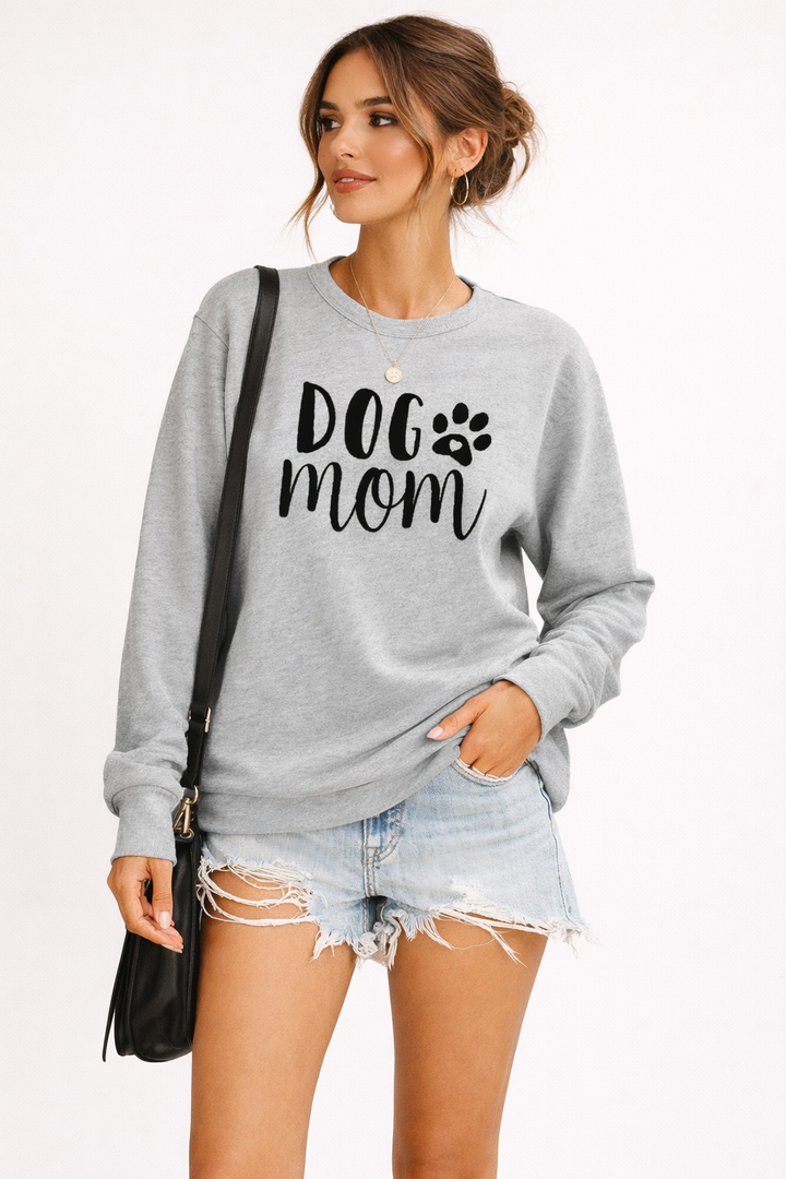Dames sweatshirt met ronde hals en print - Signe