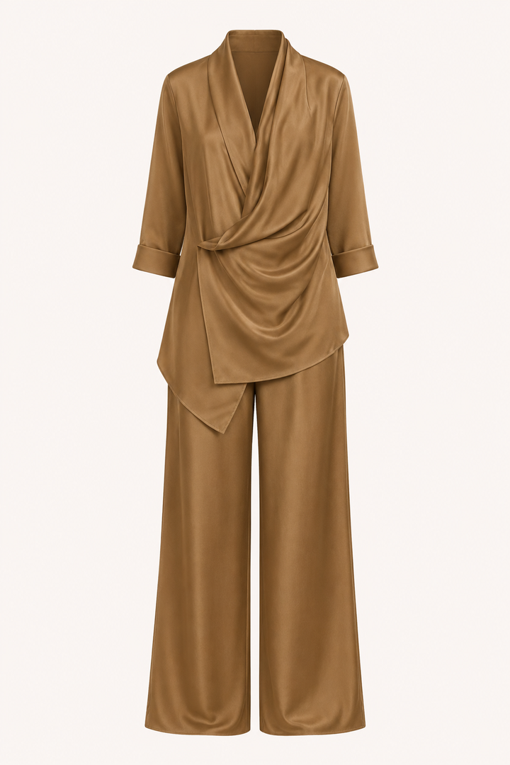 Satijnen damesblouse en broek - Kerstin