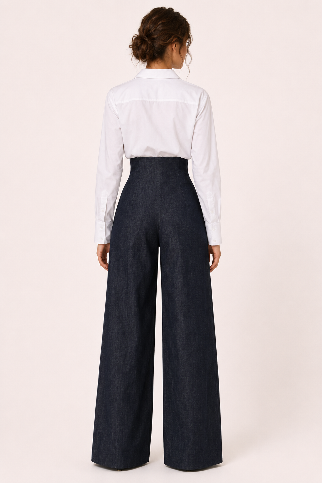 Elegante damesbroek met wijde pijpen en hoge taille - Elara