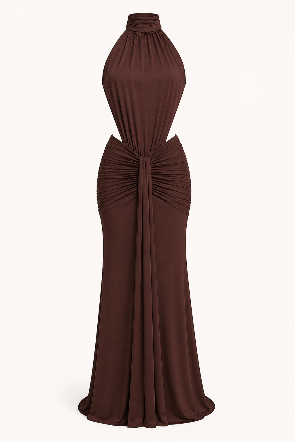 Elegante lange jurk met halternek voor dames - Klara
