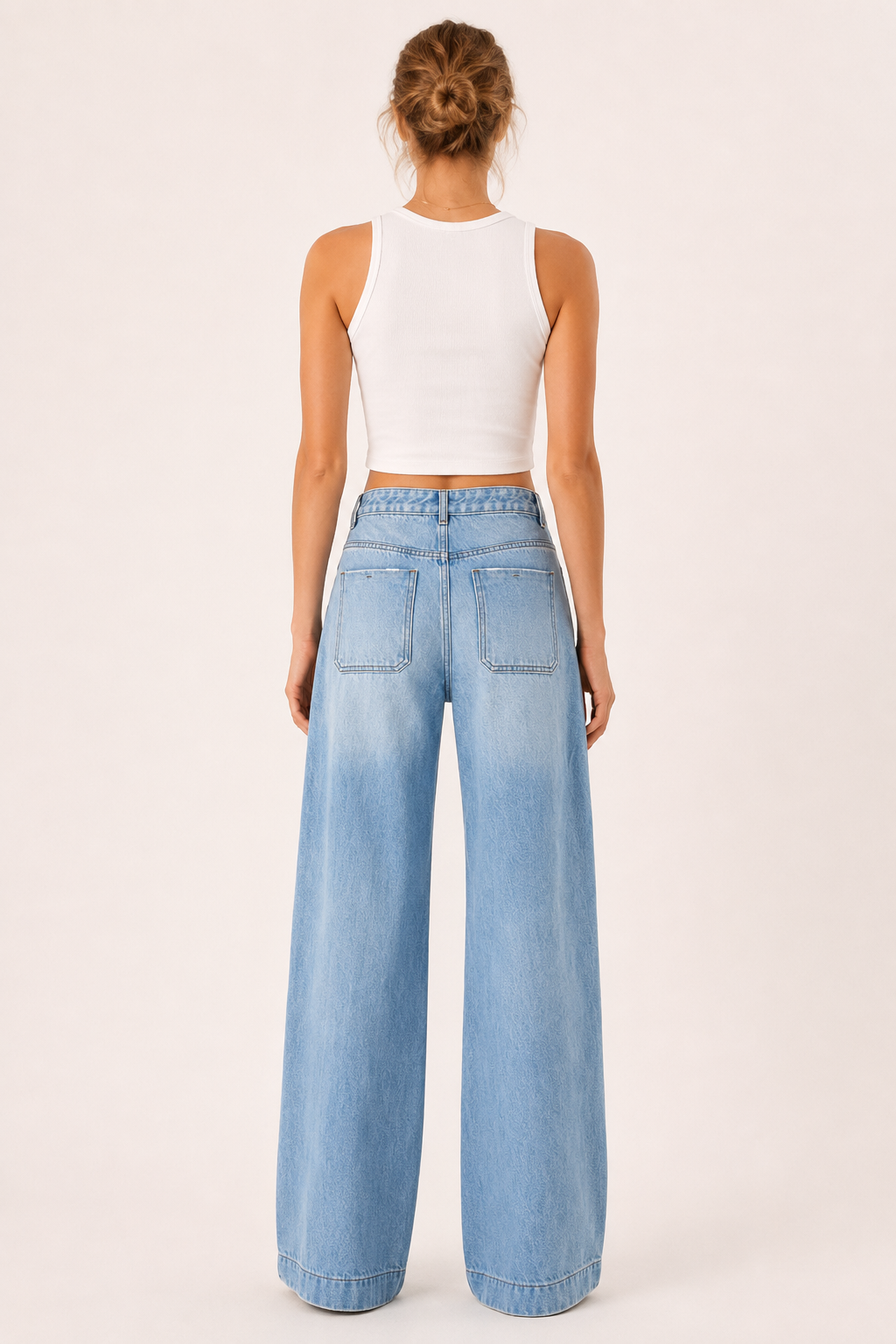 Baggy jeans voor dames met hoge taille, wijde pijpen en een rechte pasvorm - Marlene
