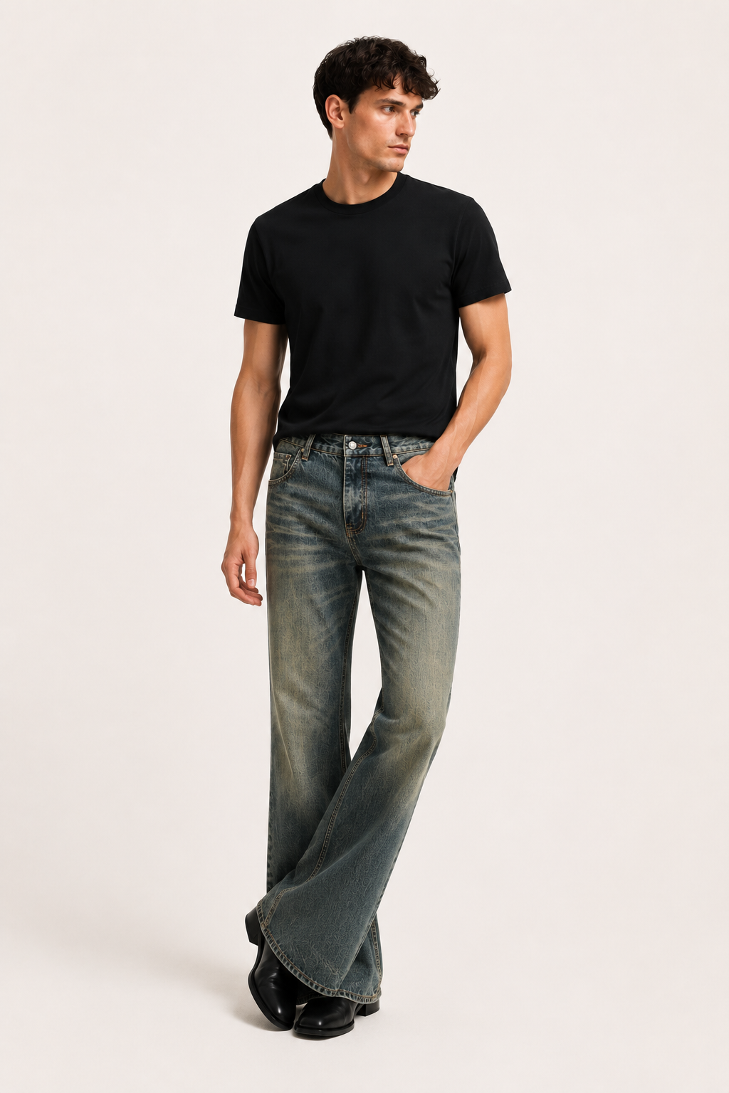 Slim-fit flare-jeans voor heren met vintage-effect - Henrik
