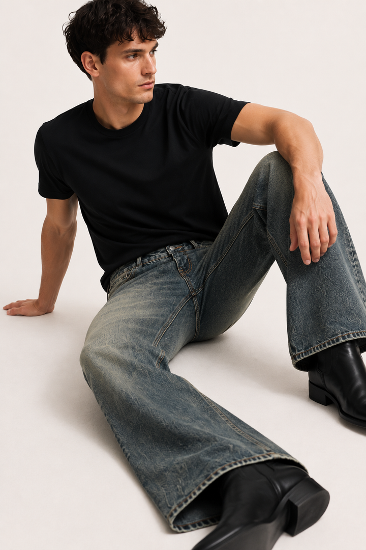 Slim-fit flare-jeans voor heren met vintage-effect - Henrik