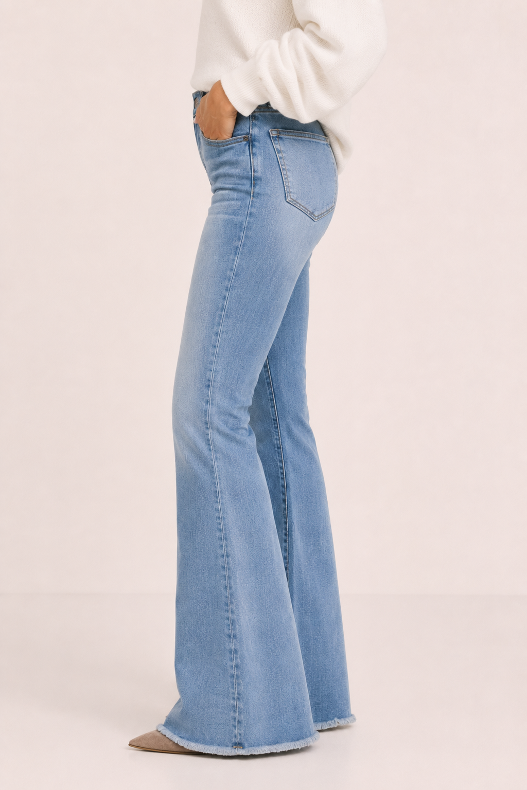 Damesjeans met hoge taille en uitlopende pijpen - Greta